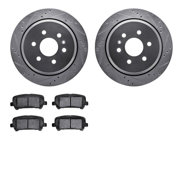 Dynamic Friction Co 7502-48072, Rotors-Drilled and Slotted-Silver with 5000 Advanced Brake Pads, Zinc Coated 7502-48072